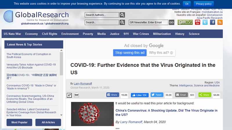 COVID-19: دليل إضافي على أن الفيروس نشأ في الولايات المتحدة