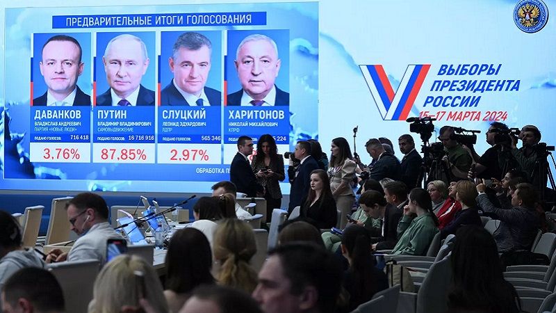 إعادة انتخاب فلاديمير بوتين رئيسًا بعد حصوله على 87% من أصوات الناخبين